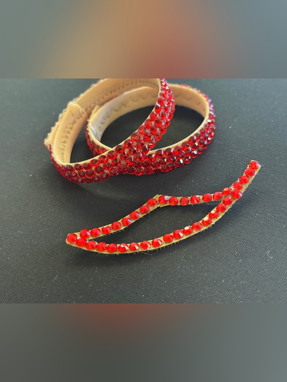 Red Crystal Bracelets and Hair Piece- Women Jewelry